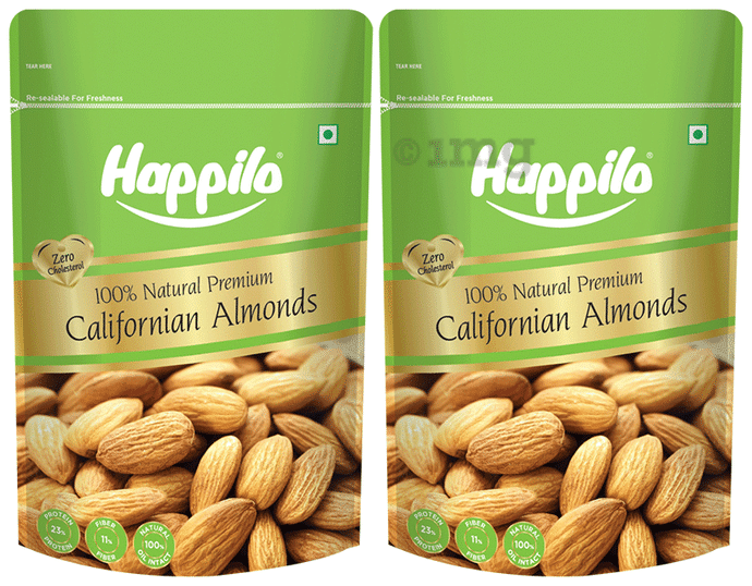Happilo 100% Natural Premium Californian Almonds (200gm Each)