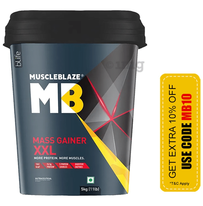 MuscleBlaze Mass Gainer XXL | With Digestive Enzymes | For Muscle Mass | Chocolate