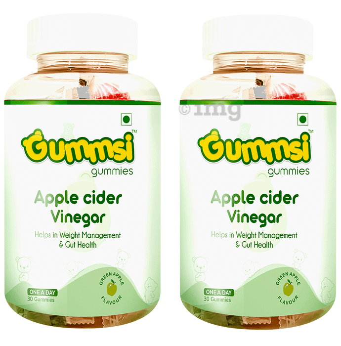 Gummsi Combo Pack of Apple Cider Vinegar Green Apple Gummies (30 Each)