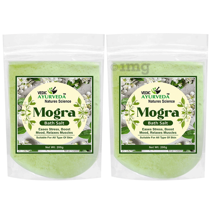 Vedic Ayurveda Natures Science Bath Salt for All Type of Skin (200gm Each) Mogra
