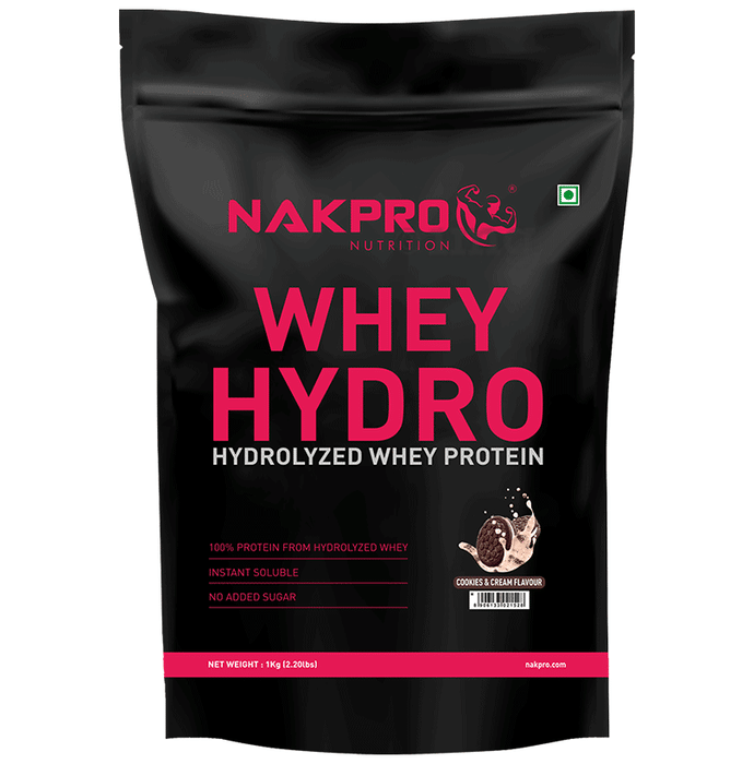 Nakpro Nutrition Whey Hydro Hydrolyzed Whey Protein Powder Cookies & Cream