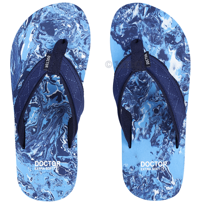 Doctor Extra Soft D29 Orthopaedic | Diabetic | Stylish | Comfortable | MCR |Anti-Skid | Rubber Flip-Flop for Men Navy 5