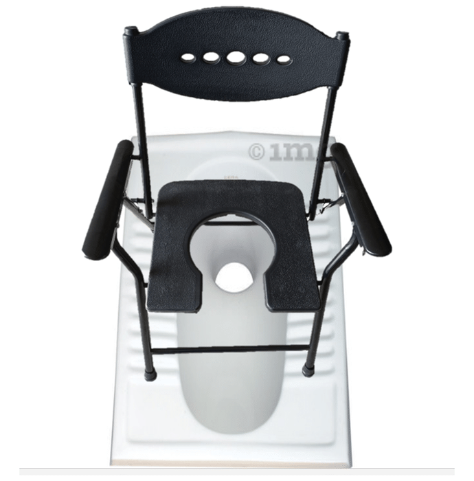 Komfort Pride Foldable Commode Chair Black