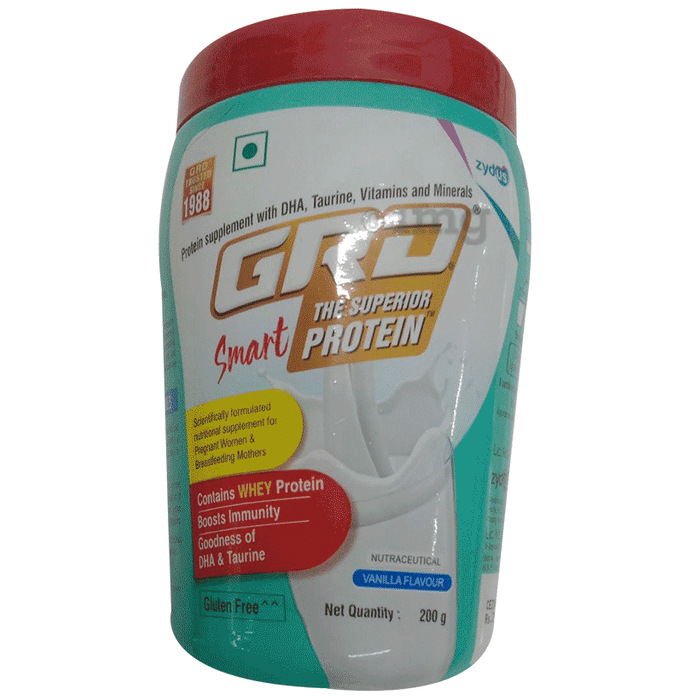 GRD Smart Whey Protein with DHA & Taurine | Gluten Free | Flavour Vanilla Powder