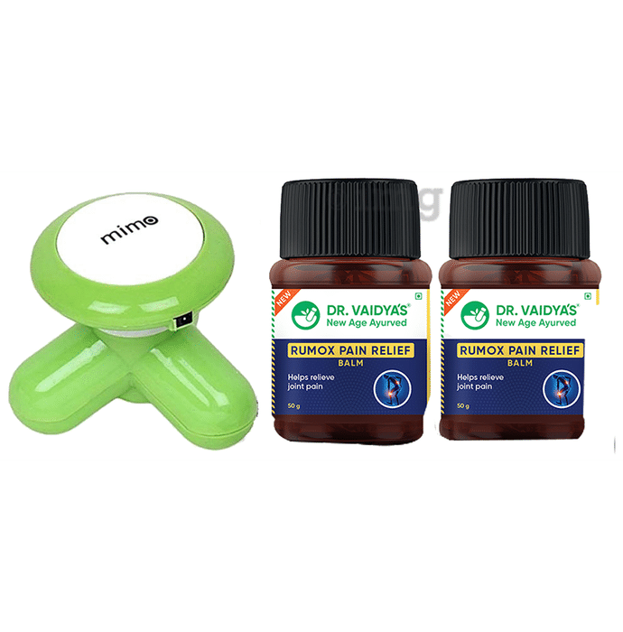Dr. Vaidya's Rumox Pain Relief Balm (50gm Each) with Mimo Massager Free