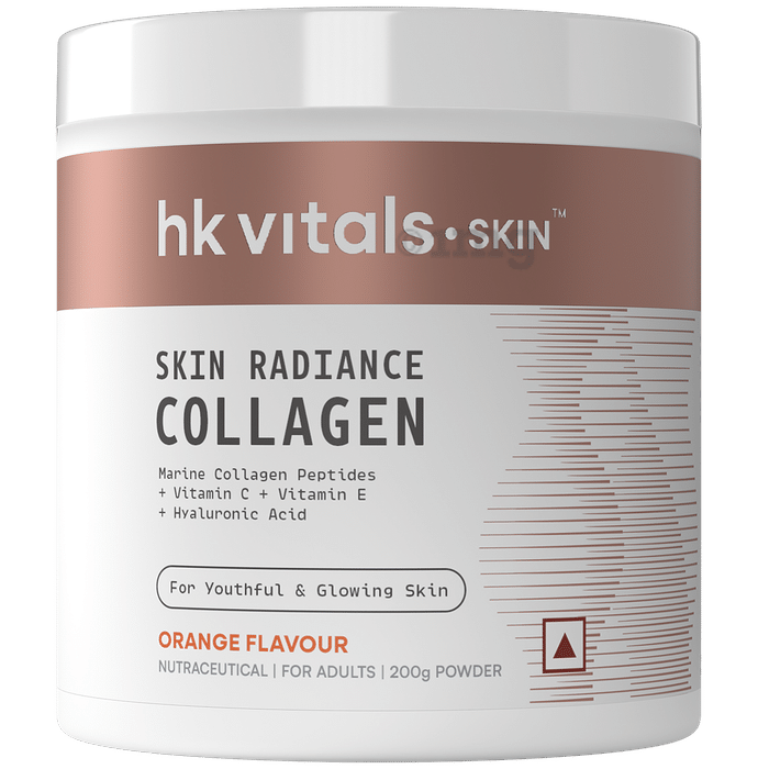 HK Vitals Skin Radiance Skin Collagen | Powder with Vitamin C, E & Biotin | Orange