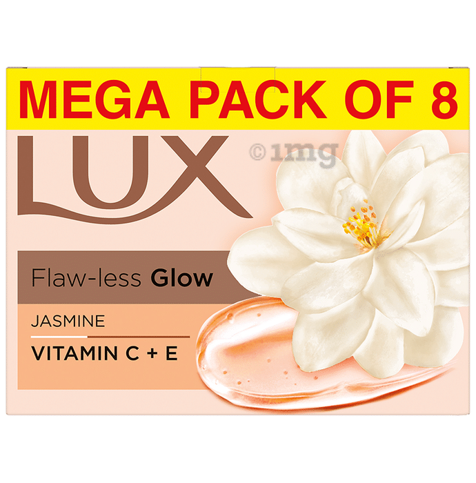Lux Flaw-Less Glow Jasmine Soap infused with Vitamin C & E (150gm Each)
