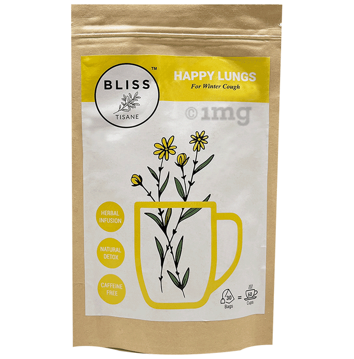 Bliss Tisane Herbal Tea for Cough and Cold | Lungs Care | Winter Cough Cure | Lung Detox (2gm Each)