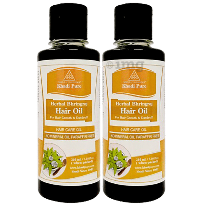 Khadi Pure Herbal Bhringraj Hair Oil No Mineral Oil Paraffin Free (210ml Each)