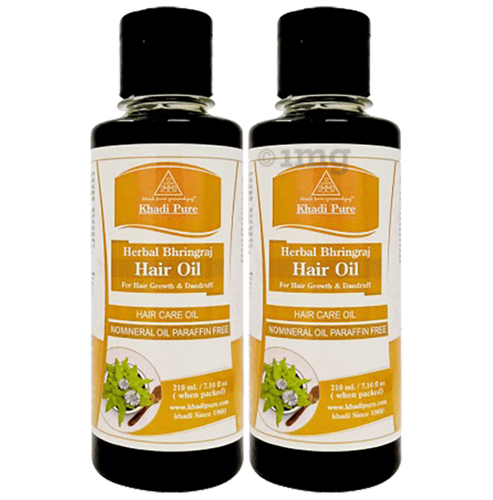 Khadi Pure Herbal Bhringraj Hair Oil No Mineral Oil Paraffin Free (210ml Each)