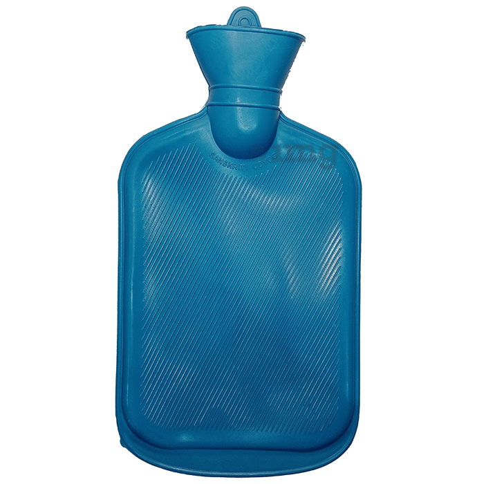 Mycure Rubber Hot Water Bag for  Pain Relief & Massager Blue