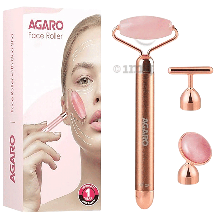 Agaro 3 in 1 Electric Rose Quartz Face Roller