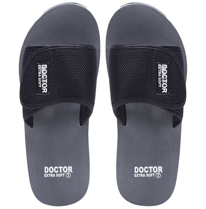 Doctor Extra Soft D25 Ortho Care Orthopedic and Diabetic Comfortable Doctor Flip-Flop Slippers for Men Grey 9