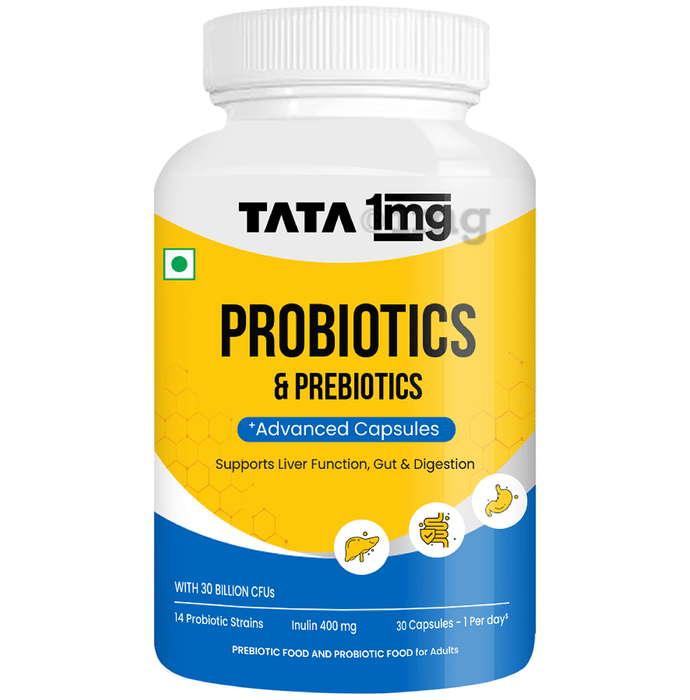 Probiotics 30 Billion CFUs+ Capsule with Prebiotic Fibre | by Tata 1mg
