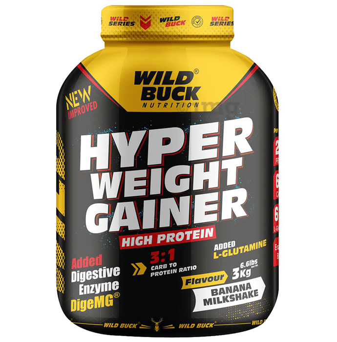 Wild Buck Hyper Weight Gainer Powder Banana Milkshake