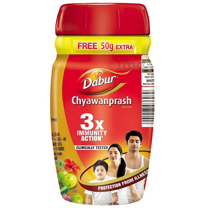 Dabur Chyawanprash | 3X Immunity Action | Builds Strength, Stamina & Overall Health with 50gm Extra