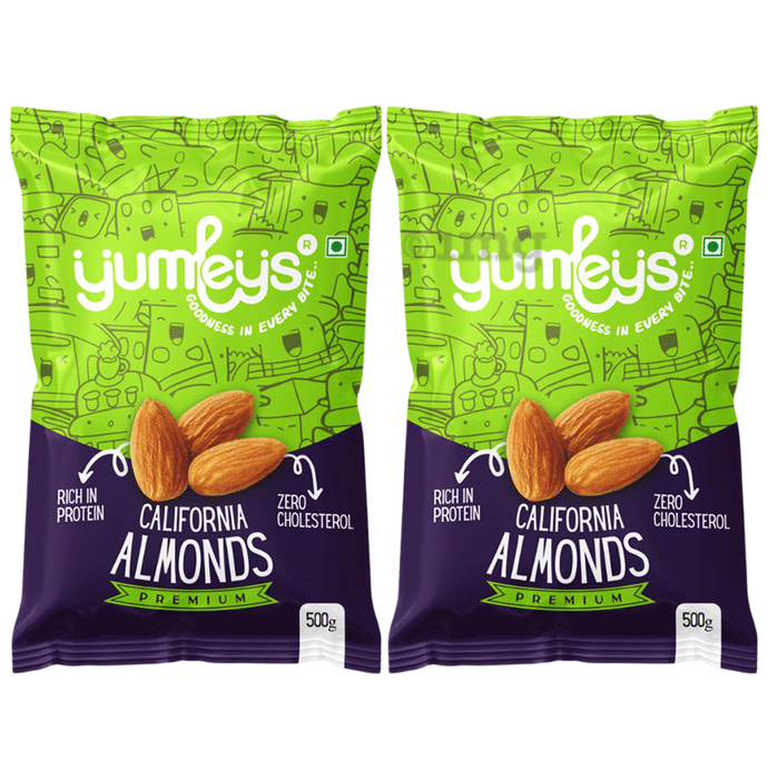 Yumleys Premium California Almonds (500gm Each)