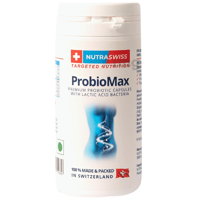 Nutraswiss ProbioMax with Lactic Acid Bacteria for Gut Health | Probiotic Capsule