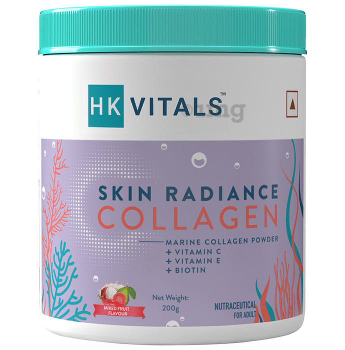 Healthkart HK Vitals Skin Radiance Skin Collagen | Powder with Vitamin C, E & Biotin | Powder Mixed Fruit