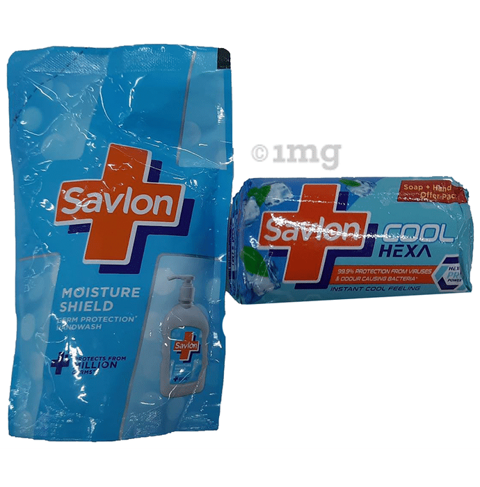 Savlon Cool Hexa Soap 75gm Each (Buy 3 Get 1 Soap & 1 Savlon Handwash 175ml Free)
