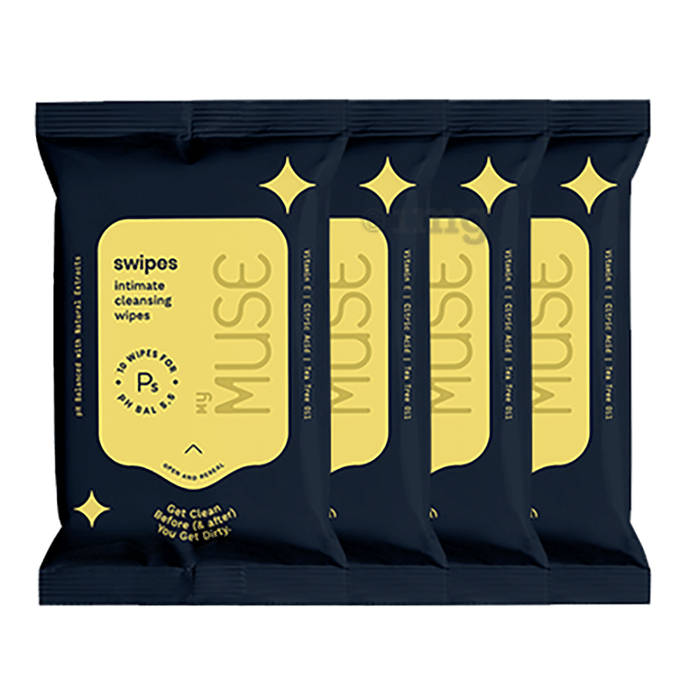MyMuse Swipes Intimate Cleansing Wipes for Men (10 Each)