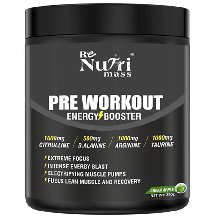 Re Nutri Mass Pre Workout Energy Booster Green Apple