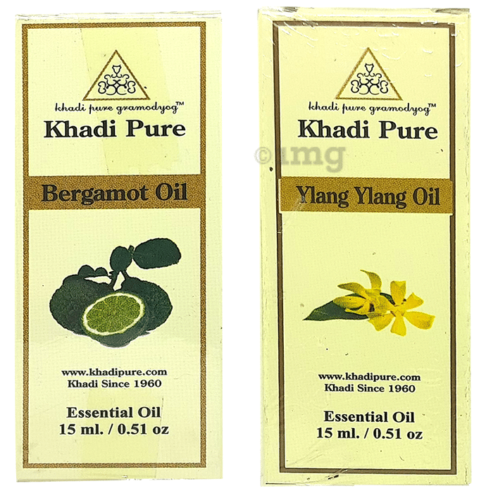 Khadi Pure Combo Pack of Bergamot Oil & Ylang Ylang Oil (15ml Each)