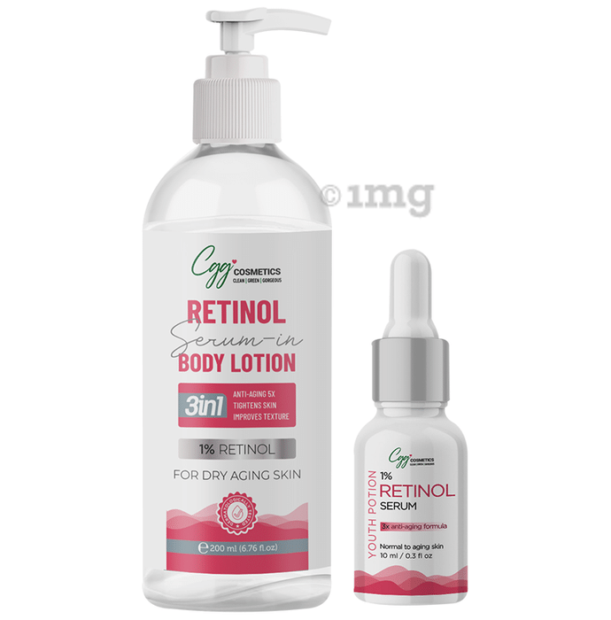 CGG Cosmetics  1% Retinol Serum In Body Lotion 200ml with free 10ml Sample Of 1% Retinol Serum