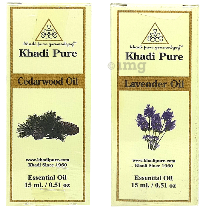 Khadi Pure Combo Pack of Cedarwood Oil & Lavender Oil (15ml Each)