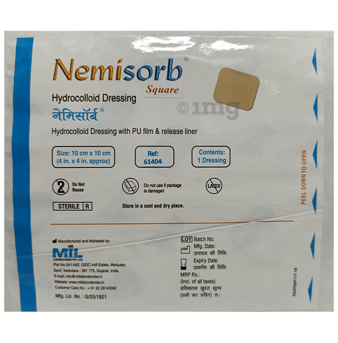Nemisorb Hydrocolloid Dressing Bandage 10cm x 10cm