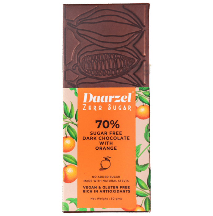 Daarzel Zero Sugar 70% Sugar Free Dark Chocolate with Orange