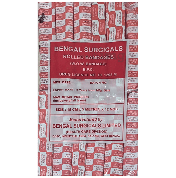 Bengal Surgicals Limited Bengal Surgical Rolled Bandage 15cm x 5m