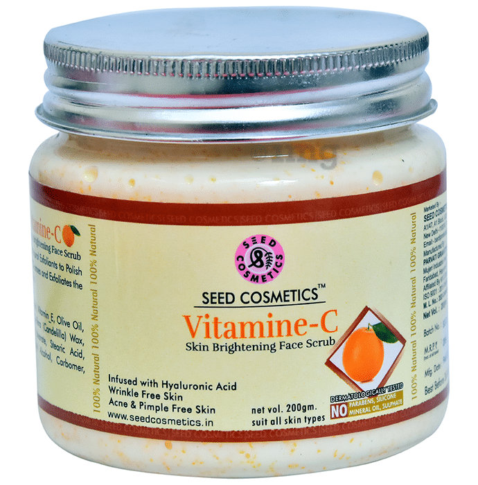Seed Cosmetics Vitamin-C Skin Brightening Face Scrub for Acne and Pimple Free Skin