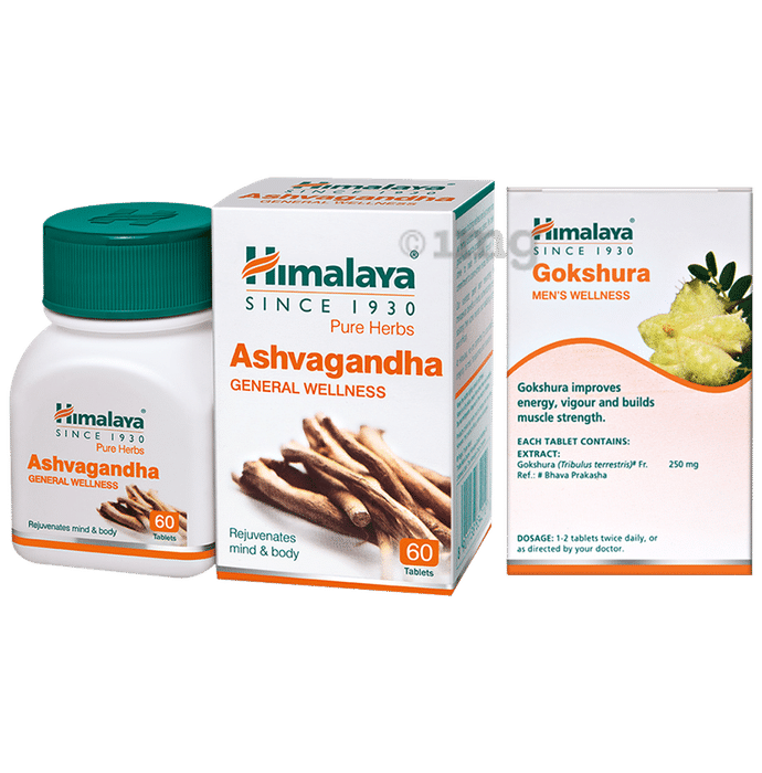 Himalaya Wellness Combo Pack of  Pure Herbs Ashvagandha Tablet & Pure Herbs Ashvagandha Tablet (60 Each)