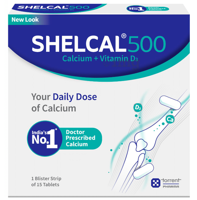 Shelcal 500 Calcium+Vitamin D3 Tablet | For Bones, Joints, Muscles Care | Supports Immunity | Daily Mineral Blend