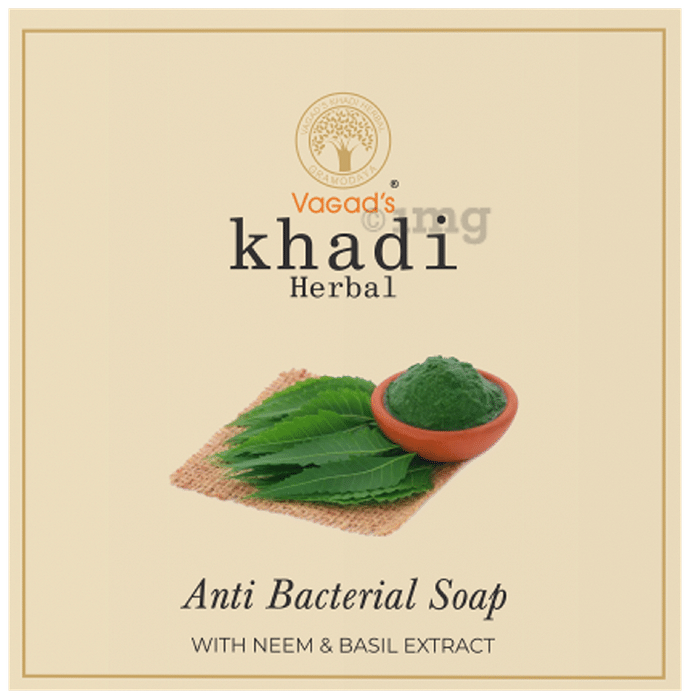 Vagad's Khadi Herbal Anti-Bacterial Soap with Neem and Basil Extract