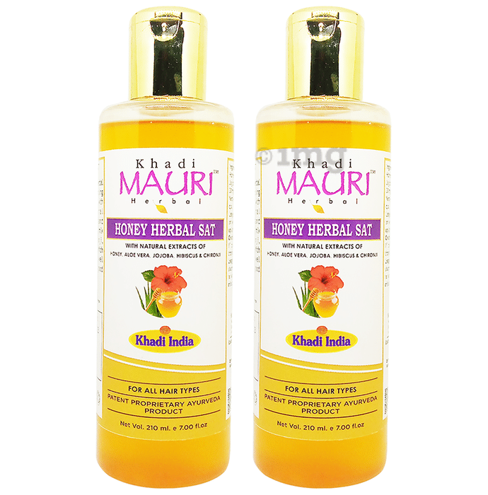 Khadi Mauri Herbal Honey Herbal Shampoo (210ml Each) Honey,Aloevera,Jojoba,Hibiscus & Chironji