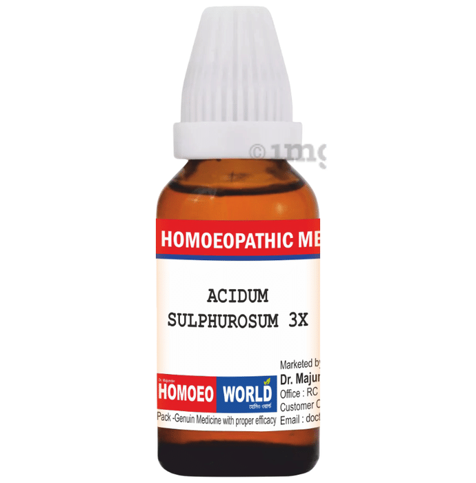 Dr. Majumder Homeo World Acidum Sulphurosum Dilution (30ml Each) 3X