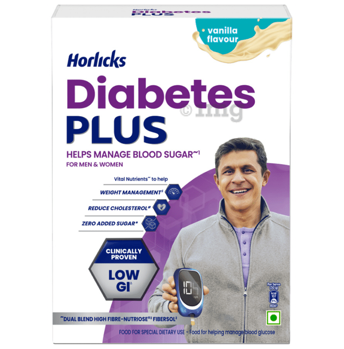 Horlicks Diabetes Plus for Blood Sugar & Weight Management | No Added Sugar | Flavour Vanilla