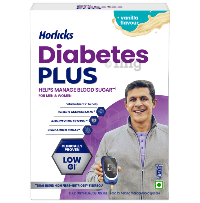 Horlicks Diabetes Plus for Blood Sugar & Weight Management | No Added Sugar Vanilla