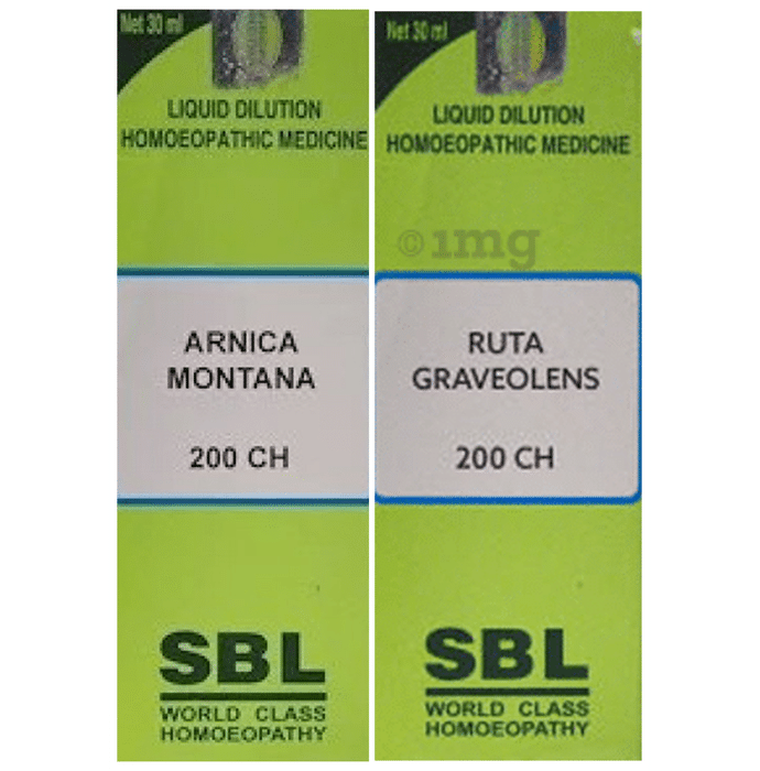 Combo Pack of SBL Arnica Montana Dilution 200 CH & SBL Ruta Graveolens Dilution 200 CH (30ml Each)