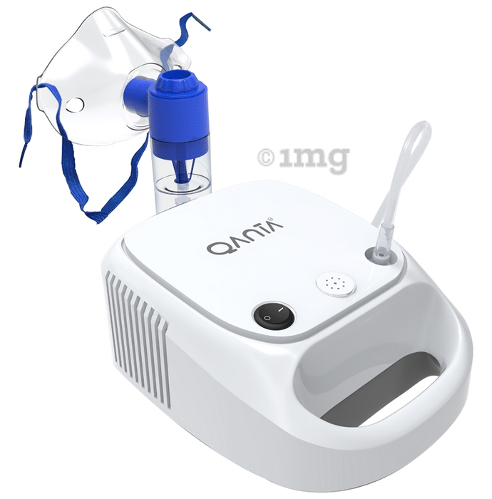 Qanta PRO Piston Compressor Nebulizer Machine with Complete Mask Kit for Adult & Child White