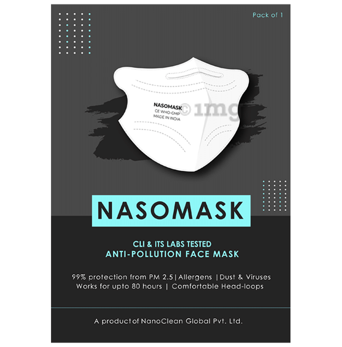 Nasomask N95 Anti-Pollution Face Mask with Headloop White Normal Design
