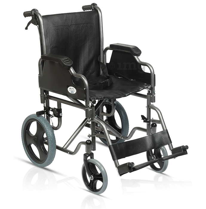 VMS Careline VWE-1045 Tour lightweight Transporter Wheelchair with Solid Wheel and Seat Belt