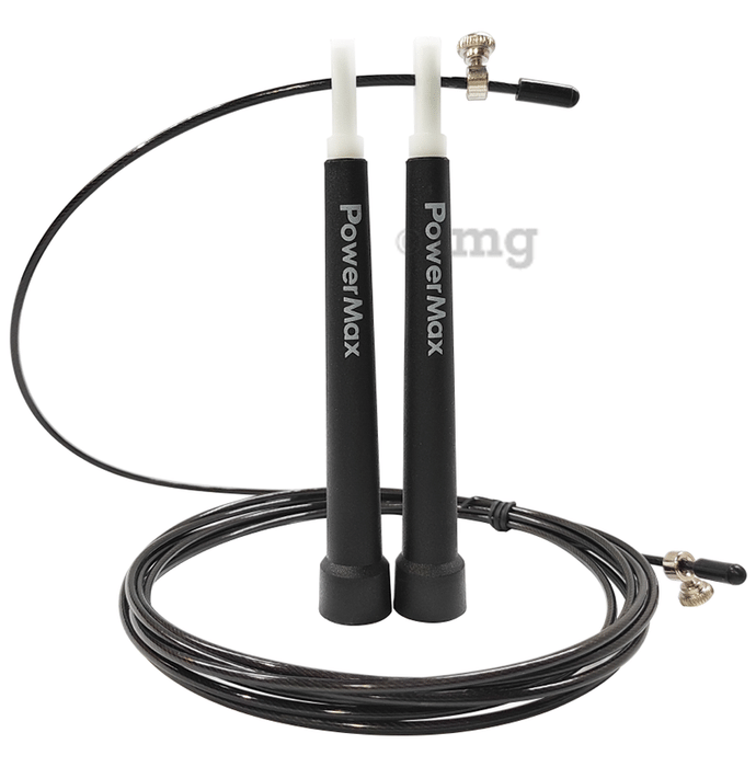 Powermax Fitness JP-2 Exercise Speed Jump Rope With Adjustable Cable Black