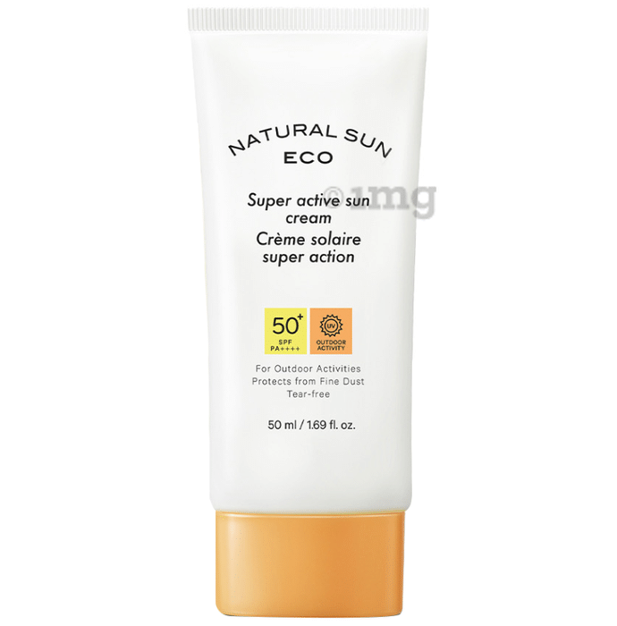 The Face Shop Natural Eco Super Active Sun Cream Spf 50+ Pa +++, Broad Spectrum Protect For Outdoor Sports & Adventure