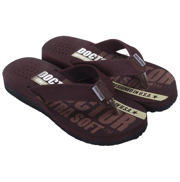 Doctor Extra Soft D31 Care Orthopaedic and Diabetic Super Fitting Comfort Doctor Slipper for Men Brown 7