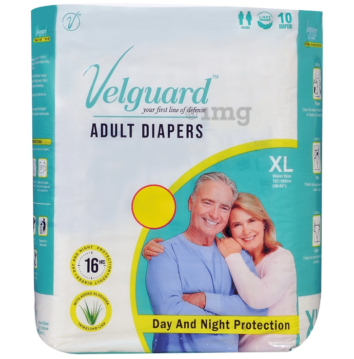 Velguard Adult Diaper, Day and Night Protection (10 Each) XL