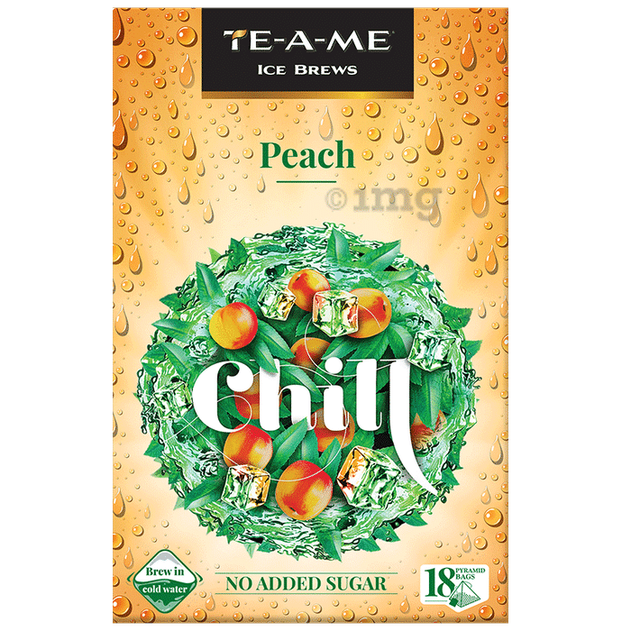 TE-A-ME Ice Brews Pyramid Bag (3.5gm Each) Peach Chill