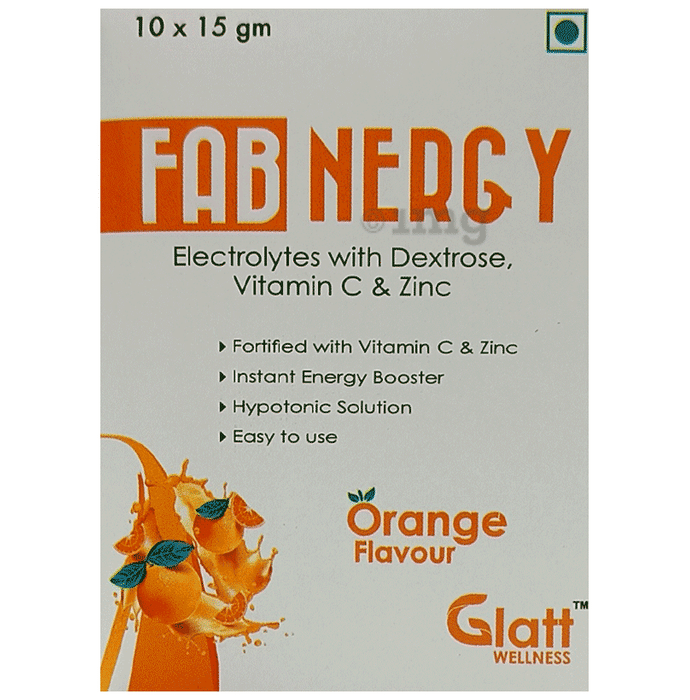 Fabnergy Electrolytes Sachet (15gm Each) Orange